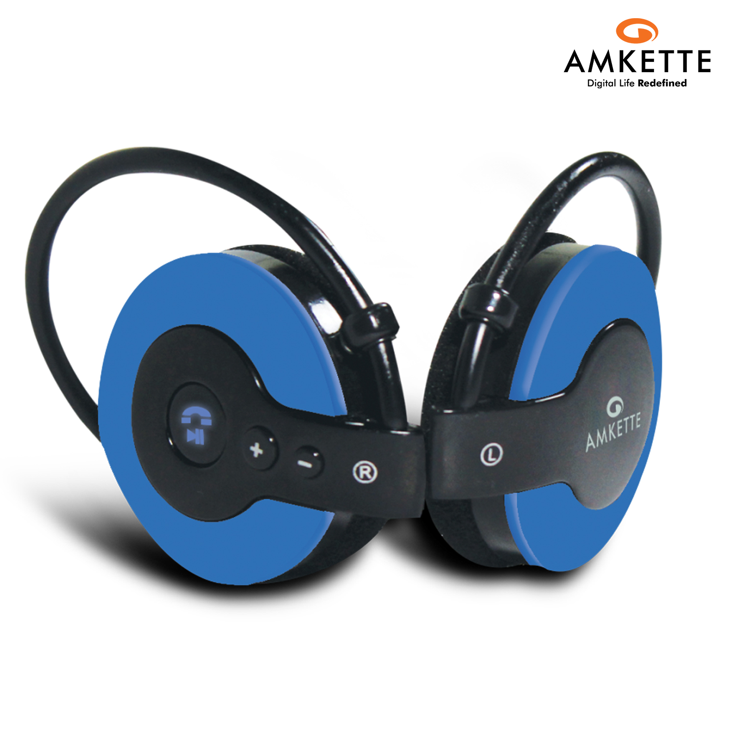AMKETTE 700 BL OVER-EAR BLUETOOTH HEADPHONES (BLUE & BLACK)